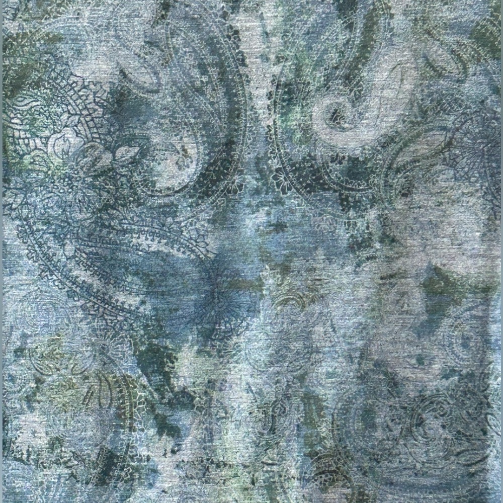 Green Source Y2K Studded Embelished V Neck Paisley Tunic Top Rock Grunge Size L - Picture 7 of 9